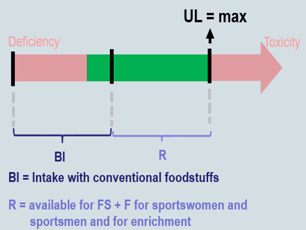 Graphic: Maximum intake model – intake with conventional foods